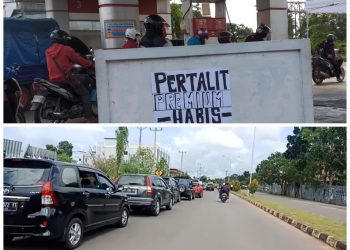 Foto klose SPBU KM 7 (atas) dan Sei Carang KM 8 Tanjungpinang (bawah) f : detak.media