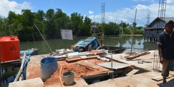 Proses Pembangunan Sistem Pengelolaan Air Limbah Domestik Terpusat (SPALD-T) Kel. Tanjung Ayun Sakti.
