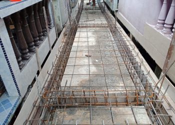 Proses Pengerjaan Perbaikan Pelantar Mutiara 2 RT. 3  RW. 09 Potong Lembu Kelurahan Kemboja