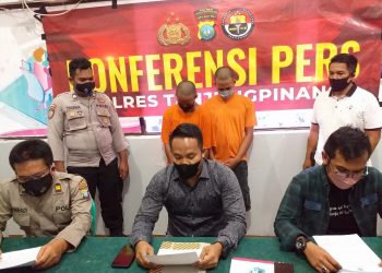 Satreskrim Polres Tanjungpinang saat konfrensi pers, f : Mael/detak.media