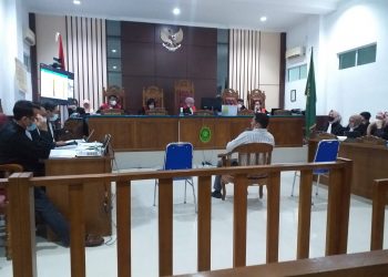 Yorioskandar saat memberikan keterangan dalam Sidang Korupsi Apri Sujadi di PN Tanjungpinang, f : Mael/detak.media