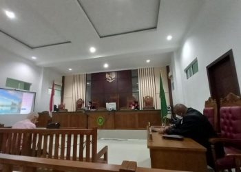 Hengki alias Nguan Seng saat menjalani sidang di PN Tanjungpinang, f :Mael/detak.media