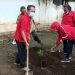 Ketua DPRD Kota Blitar, dr. Syahrul (kiri) beserta anggota PDIP saat sedang lakukan penanaman pohon alpukat, f : Dani E S/ detak.media