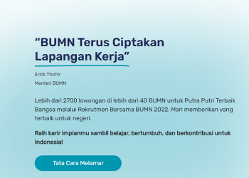 Tangkapan layar situs Kementerian BUMN yang membuka 2.700 lowongan kerja pada program Rekrutmen Bersama BUMN 2022.(rekrutmenbersama.fhcibumn.id)