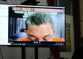 suasana sidang vonis Korupsi Dana BOS di PN Tanjungpinang, foto : Mael/detak.media