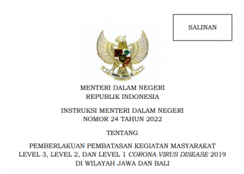 umber Foto: Tangkapan Layar Salinan Instruksi Menteri Dalam Negeri Nomor 24 Tahun 2022