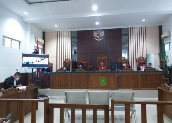 Suasana sidang Apri sujadi di PN Tanjungpinang, foto : Mael/detak.media.