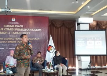 Komisi Pemilihan Umum (KPU) Kepri saat mensosialisasikan tahapan Pemilihan Umum (Pemilu) Tahun 2024, foto : Mael/detak.media