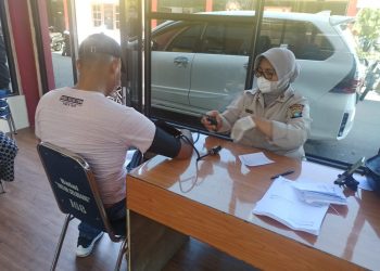 Suasana vaksinasi Polresta Tanjungpinang, foto : Mael/detak.media