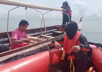 Proses pencarian korban tenggelamnya Speed Boat Pengangkut 30 PMI oleh Tim SAR, foto : ist