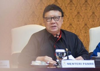 Menteri Pendayagunaan Aparatur Negara dan Reformasi Birokrasi (Menpan RB) Tjahjo Kumolo. (CNN Indonesia/Daniela Dinda)