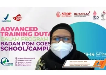 Tangkapan layar - Direktur Standardisasi Obat Tradisional, Suplemen Kesehatan dan Kosmetik (OTSKK) Badan Pengawas Obat dan Makanan (BPOM) Rachmi Setyorini dalam acara "Advance Training Duta" program BPOM secara virtual, Kamis (14/07/2022). ANTARA/Rizka Khaerunnisa.