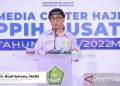 Tangkapan layar Kepala Pusat Kesehatan Haji Kementerian Kesehatan Budi Sylvana menyampaikan keterangan pers pelaksanaan haji 1443 Hijriah/2022 Masehi di Jakarta, Selasa (7/6/2022). (ANTARA/Asep Firmansyah).