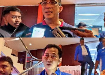 DPR RI Partai PAN Ahmad Rizki Sadig (atas), DPRD Jawa Timur Heri Romadhon (bawah), saat di wawancarai setelah konsolidasi partai, foto : Dani ES/detak.media