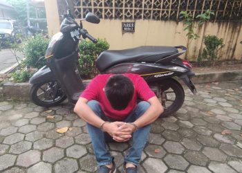 Pelaku Yoga Syahrizal saat di Satreskrim Polresta Tanjungpinang, foto : ist