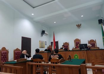 Suasana Sidang Keterangan Saksi untuk Terdakwa Eki (Napi Lapas Kelas II A Tanjungpinang), foto : Mael/detak.media