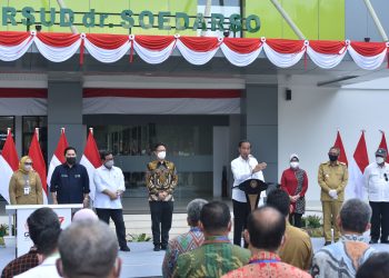 Presiden Jokowi meresmikan Tower A dan B RSUD dr. Soedarso di Kelurahan Bangka Belitung Laut, Kecamatan Pontianak, Kota Pontianak, Provinsi Kalimantan Barat, Selasa (09/08/2022) siang.  (Foto : Humas Setkab/Jay)