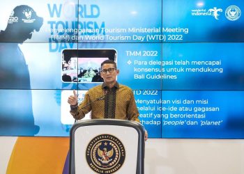 Menteri Pariwisata dan Ekonomi Kreatif/Kepala Badan Pariwisata dan Ekonomi Kreatif (Menparekraf/Kabaparekraf) Sandiaga Salahuddin Uno, saat menghadiri peringatan puncak Hari Pariwisata Dunia (World Tourism Day/WTD) 2022 di Bali, foto ist