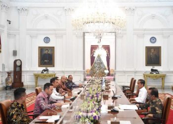 Presiden Jokowi menerima kedatangan BPP Hipmi di Istana Merdeka, Jakarta, pada Kamis (22/09/2022). (Foto: Rusman)