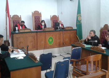 Suasana Sidang Terdakwa Andrica Ricora Ginting Munthe, Maskum dan Dika Tri Pamungkas di Pengadilan Negeri (PN) Tanjungpinang, foto : Mael/detak.media