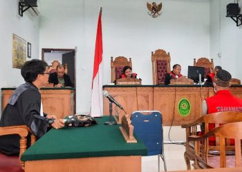 Suasana Sidang Dakwaan Imam Arifin di PN Tanjungpinang, Selasa (26/7/2022), foto : Mael/detak.media