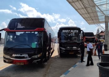 bus yang sedang beroprasi di Terminal Patris Kota Blitar, foto : Dani ES/detak.media