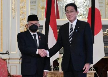 Wapres Ma’ruf Amin melakukan kunjungan kehormatan kepada PM Jepang Fumio Kishida, di Istana Akasaka, Tokyo, Senin (26/09/2022). (Foto: BPMI Setwapres)