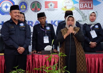Ketua Umum Perkit Kota Tanjungpinang, Rahma saat memberikan sambutan seusai dirinya dipilih secara aklamasi, foto: ist