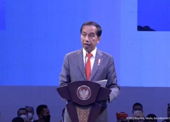 Presiden Jokowi saat membuka 3rd WCCE, di BICC, Nusa Dua, Kamis (06/10/2022) pagi. (Sumber: Tangkapan Layar)