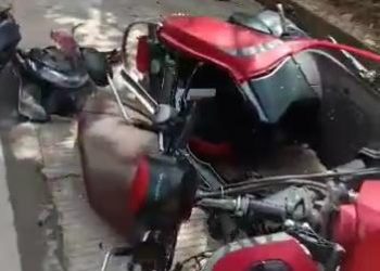 Kondisi Sepeda Motor Milik EP Usai Mengalami Kecelakaan di Jalan Gatot Subroto Tanjungpinang, Sabtu (15/10/2022), foto : ist