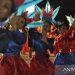 Pelajar menampilkan tarian kolosal di Kecamatan Pamona Pusalemba, Kota Tentena, Kabupaten Poso, Provinsi Sulawesi Tengah, Kamis (20/10/2022). ANTARA/Muhammad Izfaldi