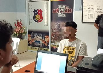 Pelaku C saat Menjalani Pemeriksaan di Mapolsek Tanjungpinang Timur, foto : Mael/detak.media