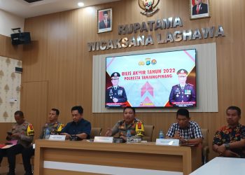 Kapolresta Tanjungpinang, Kombes Pol Heribertus Ompusunggu saat Konferensi Pers Akhir Tahun, foto : Mael/detak.media