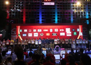 Rapat Pleno Terbuka Pengundian dan Penetapan Nomor Urut Partai Politik Peserta Pemilihan Umum Tahun 2024, Rabu (14/12/2022) malam, di Halaman Gedung KPU, Jakarta. (Foto: Humas KPU)