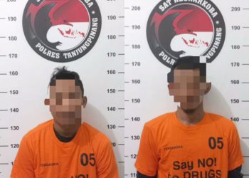 Pelaku PN dan AN usai Diamankan Satnarkoba Polresta, foto: ist