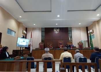 Suasana Sidang Vonis 5 Terdakwa Korupsi Tunjangan Rumdis DPRD Natuna, Senin (6/3/2023), foto: Mael/detak.media