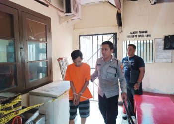 Pelaku usai Diamankan di Polsek Bukit Bestari, foto: Mael/detak.media