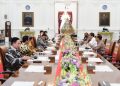 Presiden Jokowi saat menerima para pimpinan purnawirawan TNI-Polri di Istana Merdeka, Jakarta, pada hari Senin (22/05/2023). (Foto: BPMI Setpres/Lukas)