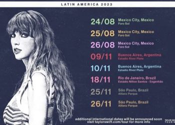 Poster pengumuman tanggal serta tempat perhentian “Eras Tour” dari Taylor Swift,foto: ist/antaranews.com