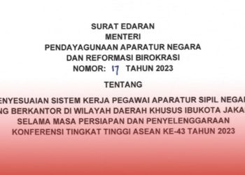 Tangkapan layar - Surat Edaran (SE) Nomor 17 Nomor 2023 tentang Penyesuaian Sistem Kerja Pegawai Aparatur Sipil Negara (ASN), foto: setkab.go.id