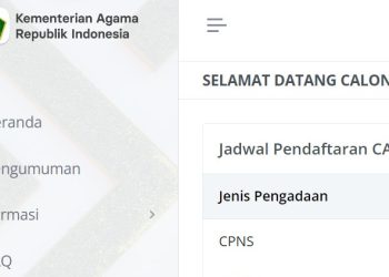 Tampilan web CASN Kemenag, foto: kemenag.go.id