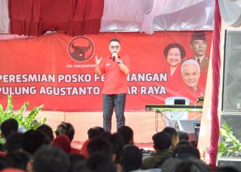 Pulung saat sampaikan konsolidasi di posko merapi 05, foto: Dani ES/detak.media