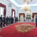 Presiden Jokowi menerima surat kepercayaan dari 12 duta besar LBBP negara-negara sahabat, di Ruang Kredensial, Istana Merdeka, Jakarta, Senin (23/10/2023). (Foto: Humas Setkab/Agung)