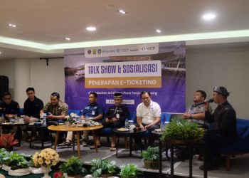 PT. MKP, KSOP, Pelindo hingga MKP Tanjungpinang saat Melakukan Talk Show dan sosialisasi penerapan E-Ticketing, foto: Mael/detak.media