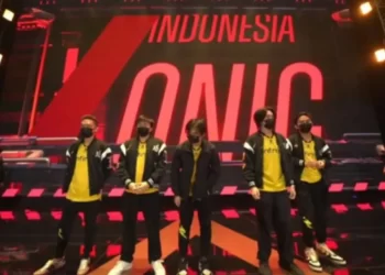 Tangkap layar roster Onic Esports dalam pertandingan semifinal upper bracket fase Knockout M5 World Championship melawan wakil Eropa Timur dan Asia Tengah (EECA) Deus Vult di Manila, Filipina, Selasa (12/12/2023). (ANTARA/Arindra Meodia/youtube.com/MLBB Esports)