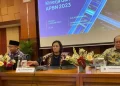 Menteri Keuangan Sri Mulyani Indrawati saat konferensi pers Kinerja dan Realisasi APBN 2023 di Jakarta, Selasa (2/1/2024). ANTARA/Bayu Saputra.