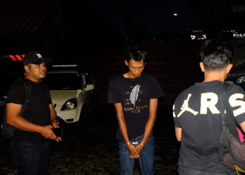 Pelaku Pembobol Gudang Bengkel di Tanjungpinang usai Diringkus Polisi, foto: Mael/detak.media