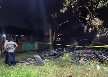 Rumah Warga Jalan Sei Payung usai terbakar Senin (25/3/2024) malam, foto: Mael/detak.media