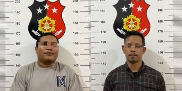 Kedua tersangka Usai Diringkus Satreskrim Polresta Tanjungpinang, foto: Humas Polresta Tanjungpinang