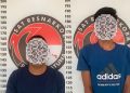Dua tersangka pengguna narkotika jenis sabu berhasil diamankan dalam operasi selagi 2024 (foto : Humas Polres)